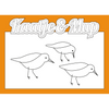 Coloring page card - Orange - 13x18cm - Three cheerful sandpipers