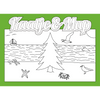 Coloring page card Kaatje&amp;Mup - Christmas tree on the beach