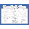 Coloring page card Kaatje&amp;Mup - Christmas on the beach with Kaatje, Mup and Jeetje